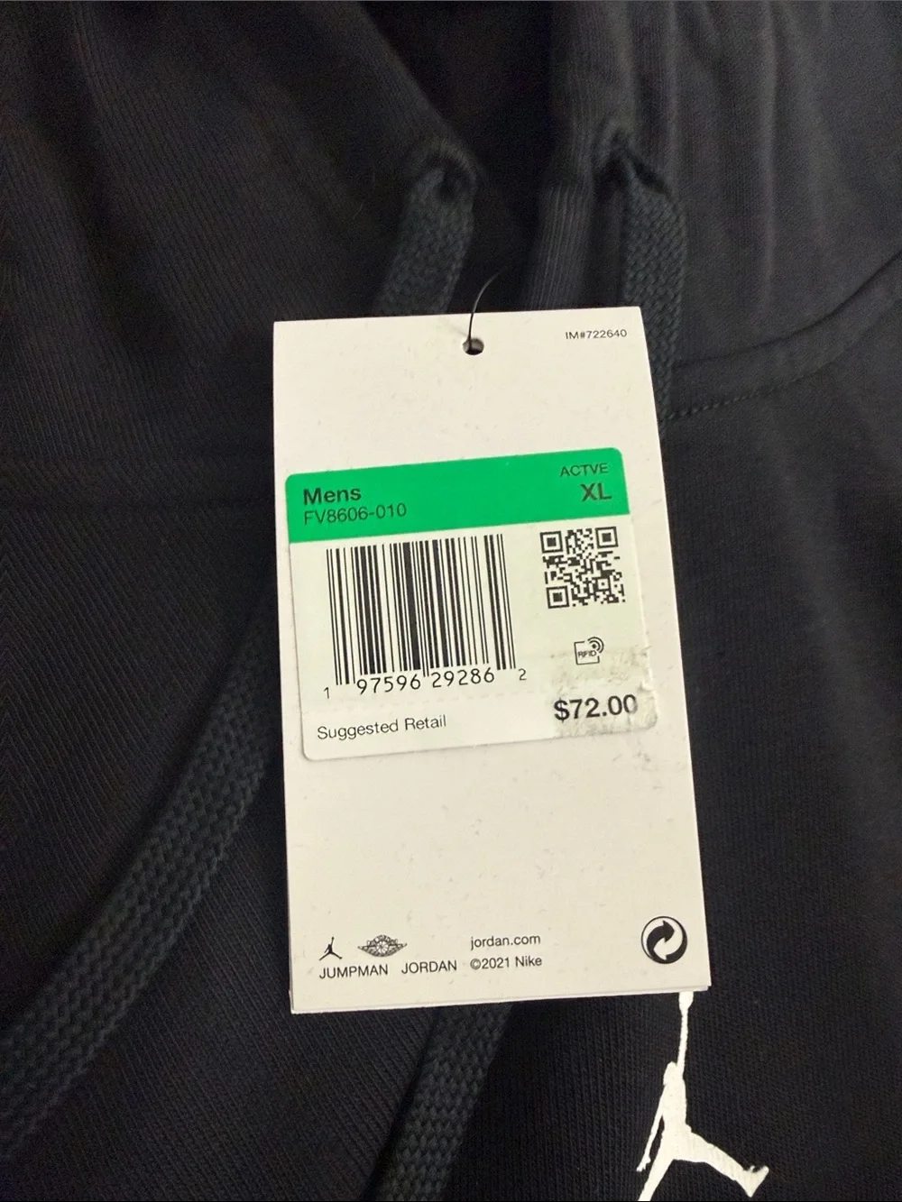 Jordan Sports Black Pullover Hoodie with White Jumpman
